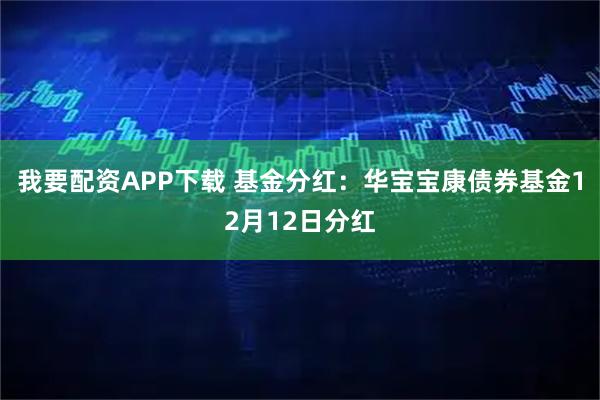 我要配资APP下载 基金分红：华宝宝康债券基金12月12日分红